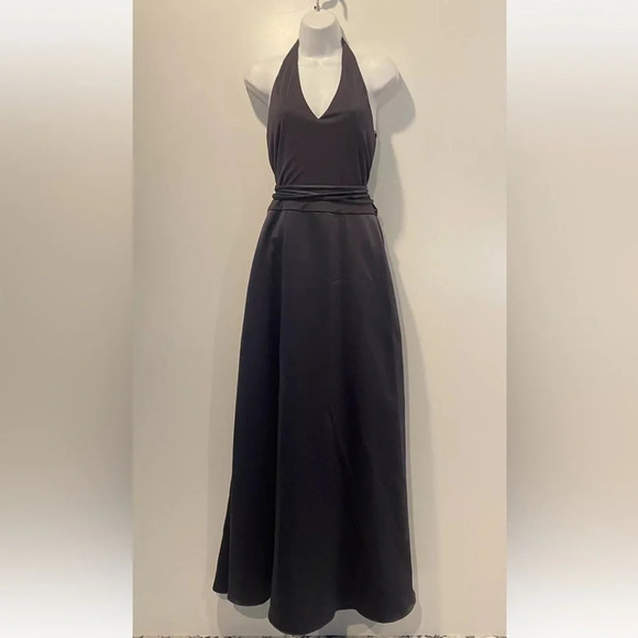 Jim Hjelm Occasions Gray Silky Satin Formal Gown Dress Womens Size 10 - Picture 1 of 5